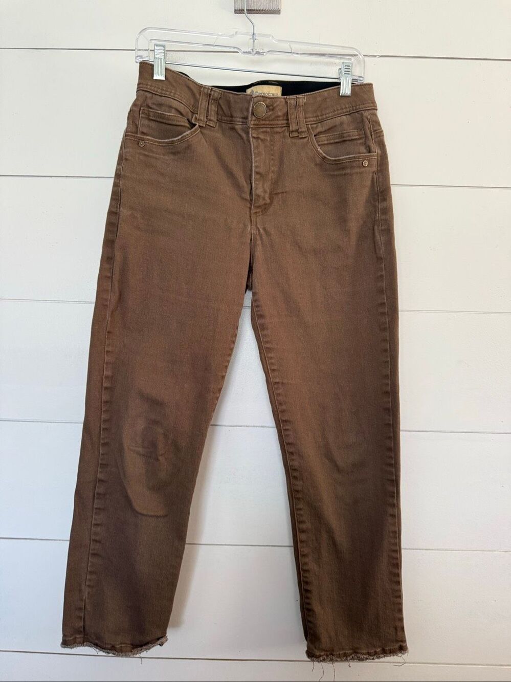 Democracy Women’s 8 Ab Technology Brown Straight Stretchy Pants Jeans